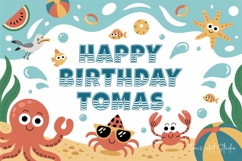 Waves Duo Font | Beach Summer Font for Kids | Ocean Sea Product Image 4