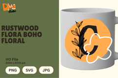 Rustwood Flora Boho Floral Monogram Product Image 1