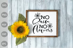 No Rain, No Flowers SVG Design / Boho Girl Quote SVG Design Product Image 2