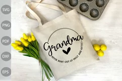 Grandma Never Runs Out Of Hugs And Kisses SVG Cut File Product Image 2