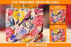 Sparrow Tumbler Wrap Designs, Sublimation Wrap Product Image 1