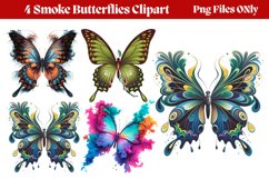 Smoke Butterflies Clipart PNG Product Image 1
