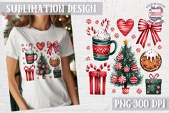 Christmas Coquette Bow PNG Holidays Funny Watercolor Product Image 1