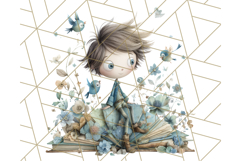 Whimsical Library Clipart with Cozy Readers and Books Product Image 5