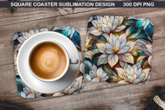 Flowers Coaster Sublimation, Spring Coaster PNG Design Product Image 1