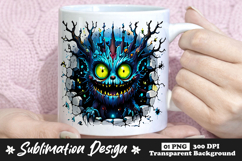 Blue Tree Monster Clipart Sublimation PNG Product Image 1