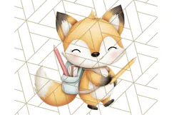 Cute Back to School Animals PNG Clipart with Books & Bags Product Image 5