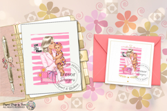 Love You Mom Fashion Blonde Mother &amp; Cute Baby Clipart PNG Product Image 9