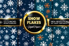 Snowflakes Digital Papers - 04 Variations Product Image 1