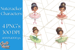 Diverse Ballerina Nutcracker Clipart PNG Product Image 1