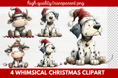 4 Whimsical Christmas Clipart | Cute Holiday PNG Set Product Image 1