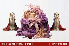 Holiday Shopping Clipart Sublimation, PNG Product Image 1