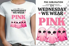 On Wednesday We Wear Pink, October Cancer Awareness PNG Product Image 1