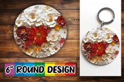Spring Blossoms Round Design Keychain PNG Product Image 1