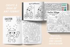 Easter village coloring games. Spring colouring activities Product Image 13