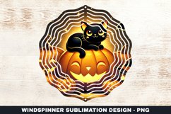 Halloween Cat Wind Spinner Sublimation Design Product Image 1