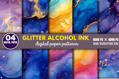 Glitter Alcohol Ink Background Paper Bundle PNG Product Image 14