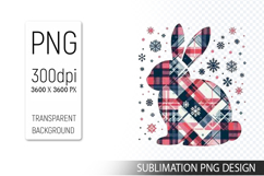 Cute Christmas Bunny , Animal Sublimation Clipart PNG Product Image 1