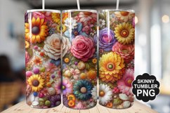 Beautiful Mixed Colorful Flowers - Tumbler PNG Design Product Image 1