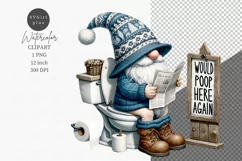 Funny gnome clipart, Gnome clipart, Watercolor clipart Product Image 1