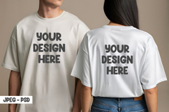 Unisex White T-Shirt Mockup Front and BackView Jpeg &amp; Psd Product Image 1