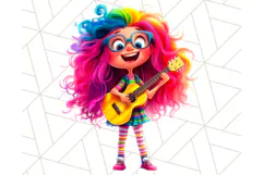 Cute Girl Clipart PNG, Playful Character Illustration Product Image 5