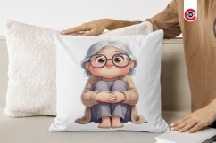 Whimsical Boho Grandma Clipart Bundle Floral Elderly Woman Product Image 13