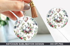 Dove Keychain Sublimation - Valentine Keychain PNG Design Product Image 1