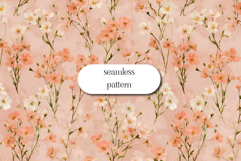Soft Pink Floral Seamless Pattern | Romantic Botanical Product Image 1