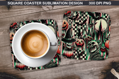 Halloween Coaster Sublimation, Halloween Coaster PNG Design Product Image 1