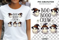 Boo Boo Crew Halloween PNG, Retro Ghosts Collection, Funny Product Image 1