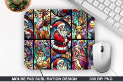 Santa Mouse Pad Sublimation, Christmas Mouse Pad PNG Design Product Image 1
