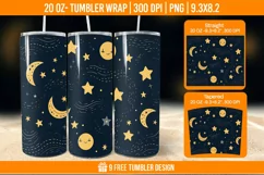 Day And Night Tumbler Wrap Designs, Sublimation Wrap Product Image 1