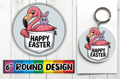 Cozy Keychain Round Design PNG, Easter Animals Product Image 1