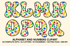 Autism Awareness Doodle Letters Love Puzzle Alphabet PNG Product Image 3