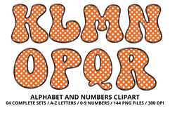 Polka Dots Alphabet Letters &amp; Numbers Clipart PNG 300DPI Product Image 3