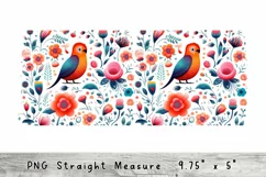 Birds Flowers Can Glass Wrap, Libbey Glass 16 oz Sublimation Product Image 2