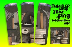 Fall Bear Halloween Tumbler Wrap 20oz Watercolor Sublimation Product Image 1