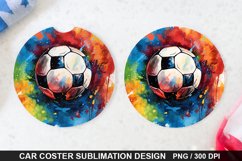 Soccer Ball Car Coaster - Coaster Sublimation Design Product Image 1