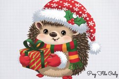 Christmas Hedgehog Clipart PNG Product Image 1