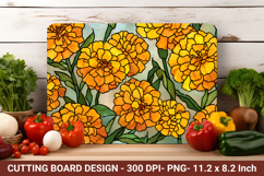 Stained Glass Marigold Flower Cutting Board | Cutting Board Product Image 1