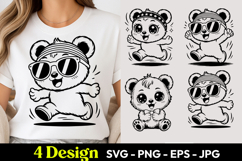 Funny Panda Cartoon SVG PNG Product Image 1