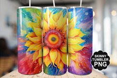 Rainbow Sunflower Tumbler - Sublimation Tumbler Design Product Image 1