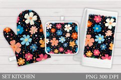 Daisy Flowers Oven Mitt Design. Flowers Square Pot Holder Product Image 1