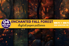 Enchanted Fall Forest Digital Paper Bundle PNG Product Image 14