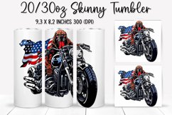 Dog Skull Ride An American Flag - Tumbler Sublimation Design Product Image 1