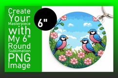 Vibrant Round Design Coaster Template , Birds Product Image 1