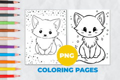 Sweet little fox Coloring Pages | Coloring book Product Image 1