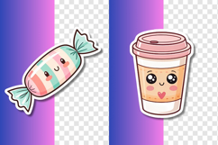Printable Kawaii Cute Food Stickers Bundle PNG JPG PDF Product Image 4