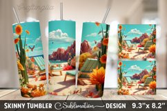Summer 20 oz Skinny Tumbler Sublimation Designs Product Image 4